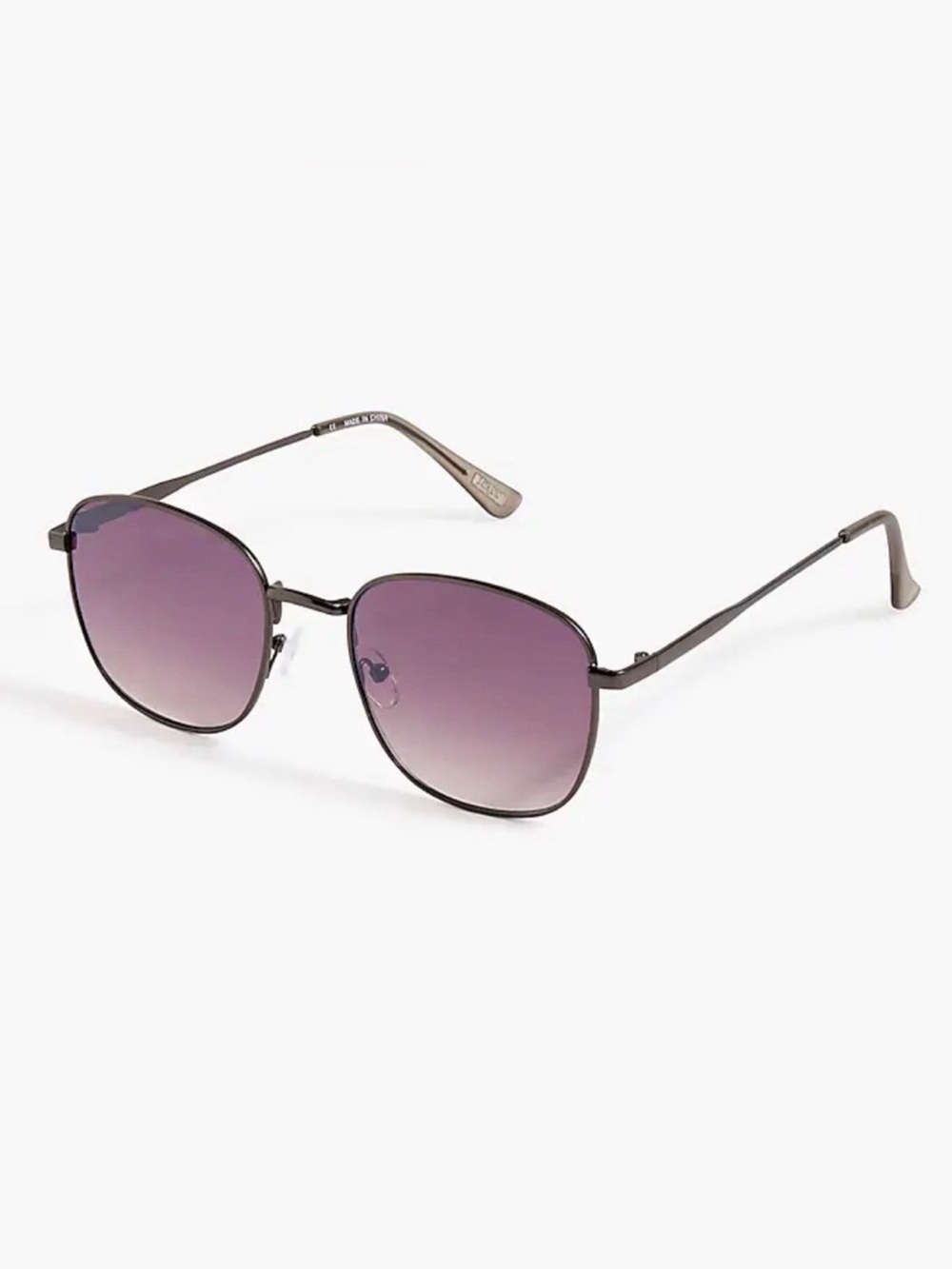 NWT J. Crew Men's Oval-Frame Sunglasses Gunmetal Purple Gradient